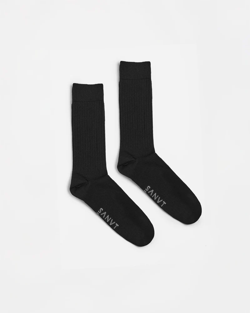 The Half Rib Socks (2 Pack) - Black