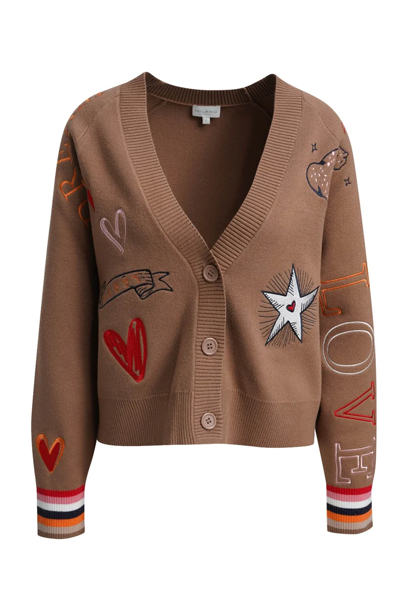 Milano Sweatjacke caramel print