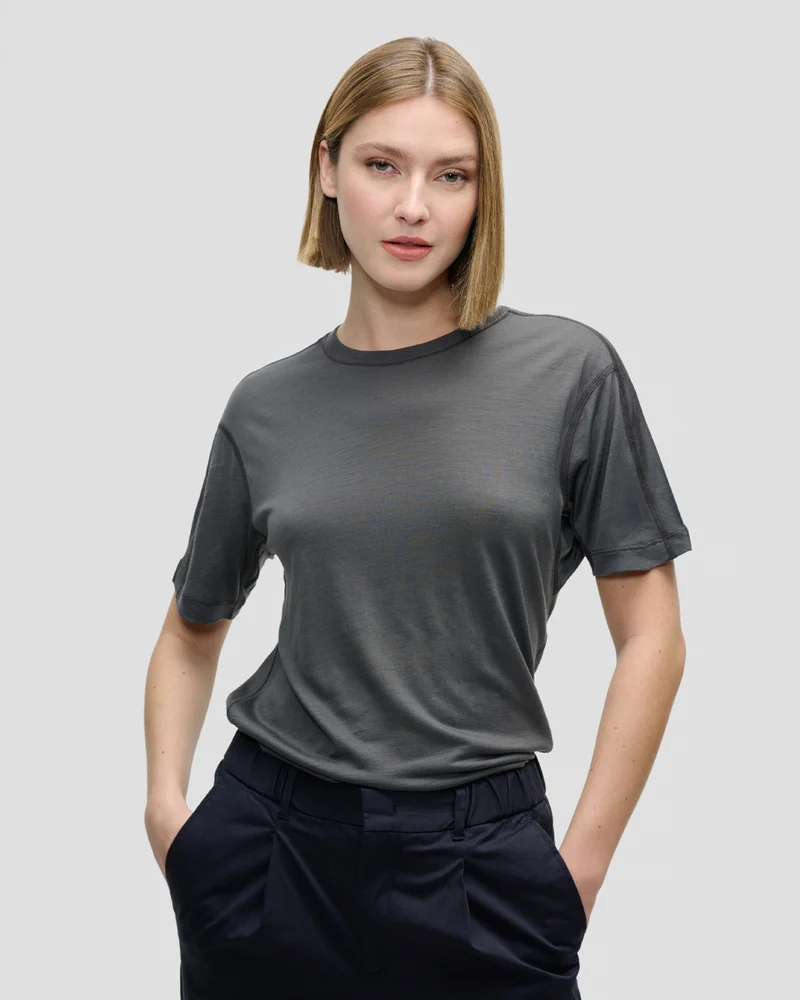 The Unisex Merino Performance T-Shirt - Asphalt Grey