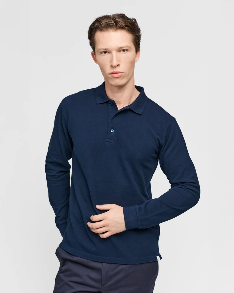 The Longsleeve Polo Shirt - Navy