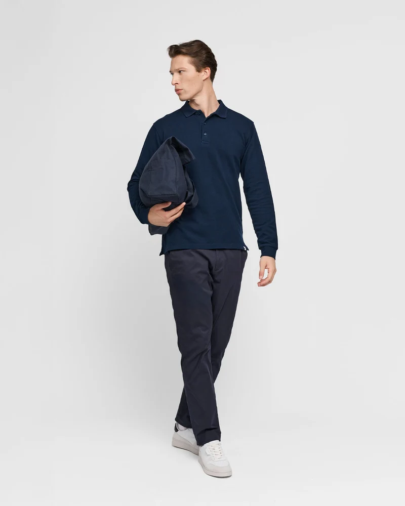 The Longsleeve Polo Shirt - Navy