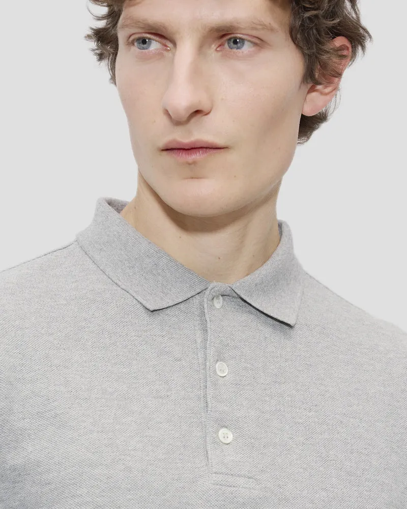 The Longsleeve Polo Shirt - Grey Melange