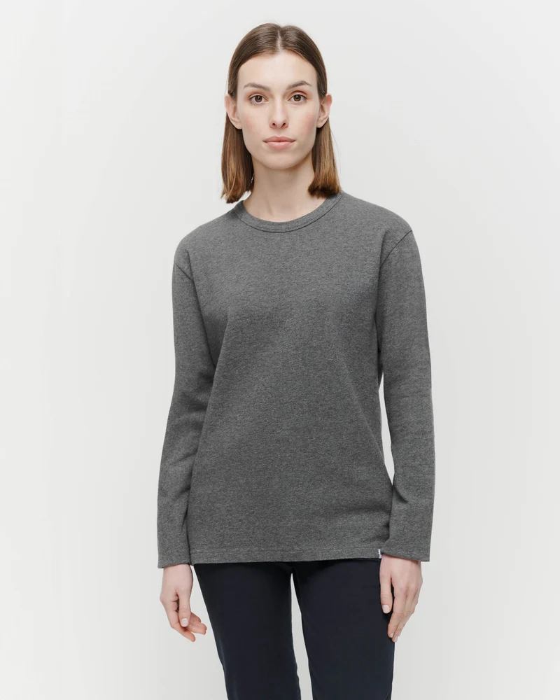 The Unisex Longsleeve T-Shirt - Dark Grey Melange