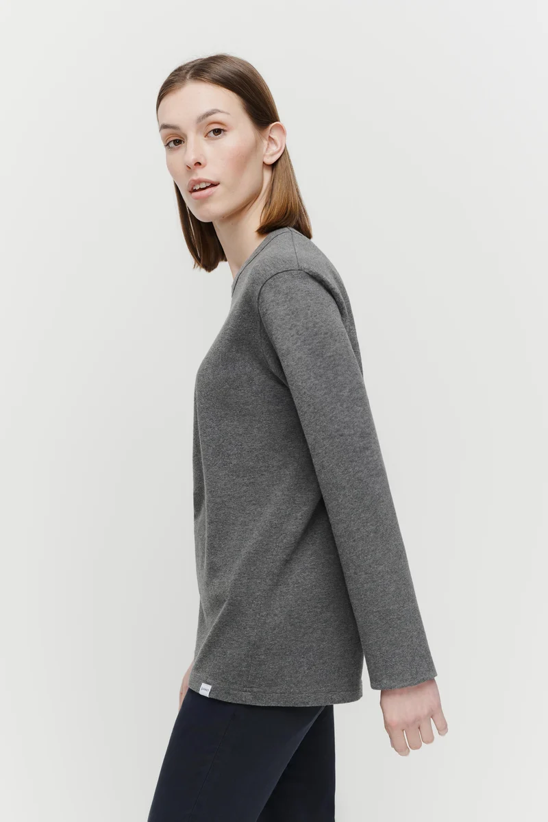 The Unisex Longsleeve T-Shirt - Dark Grey Melange