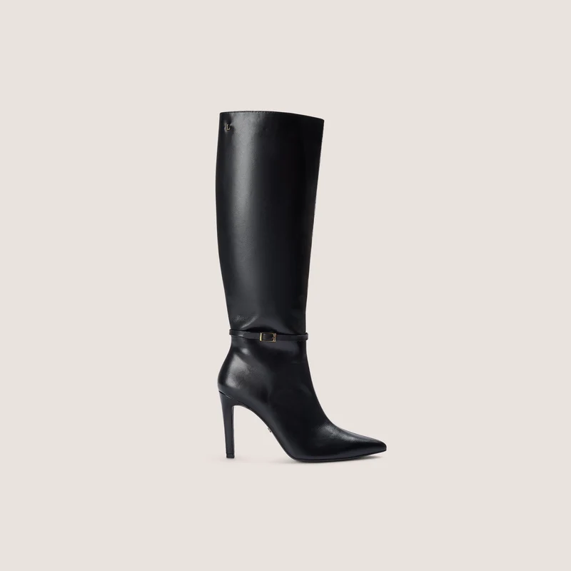 Juni Kniehohe Lederstiefel - Schwarz