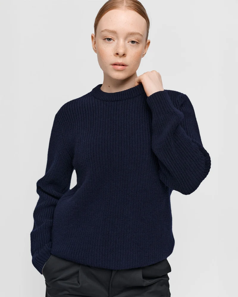 The Unisex Heavy Merino Sweater - Navy