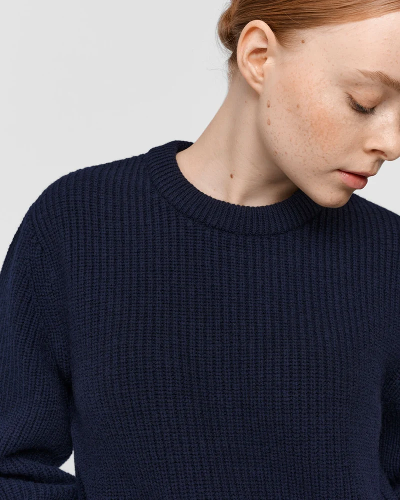 The Unisex Heavy Merino Sweater - Navy