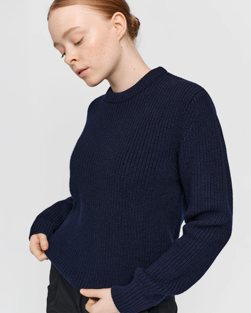The Unisex Heavy Merino Sweater - Navy