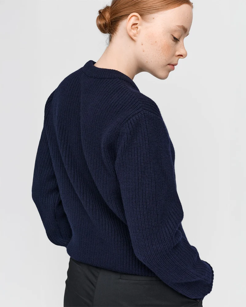 The Unisex Heavy Merino Sweater - Navy