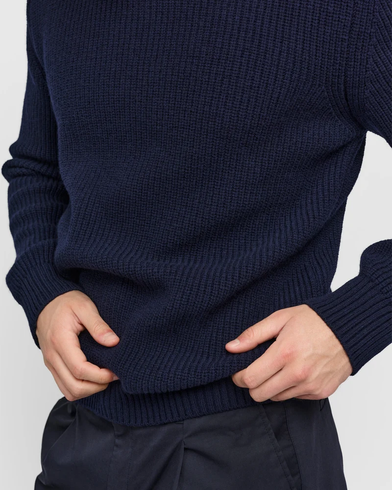 The Heavy Merino Sweater - Navy