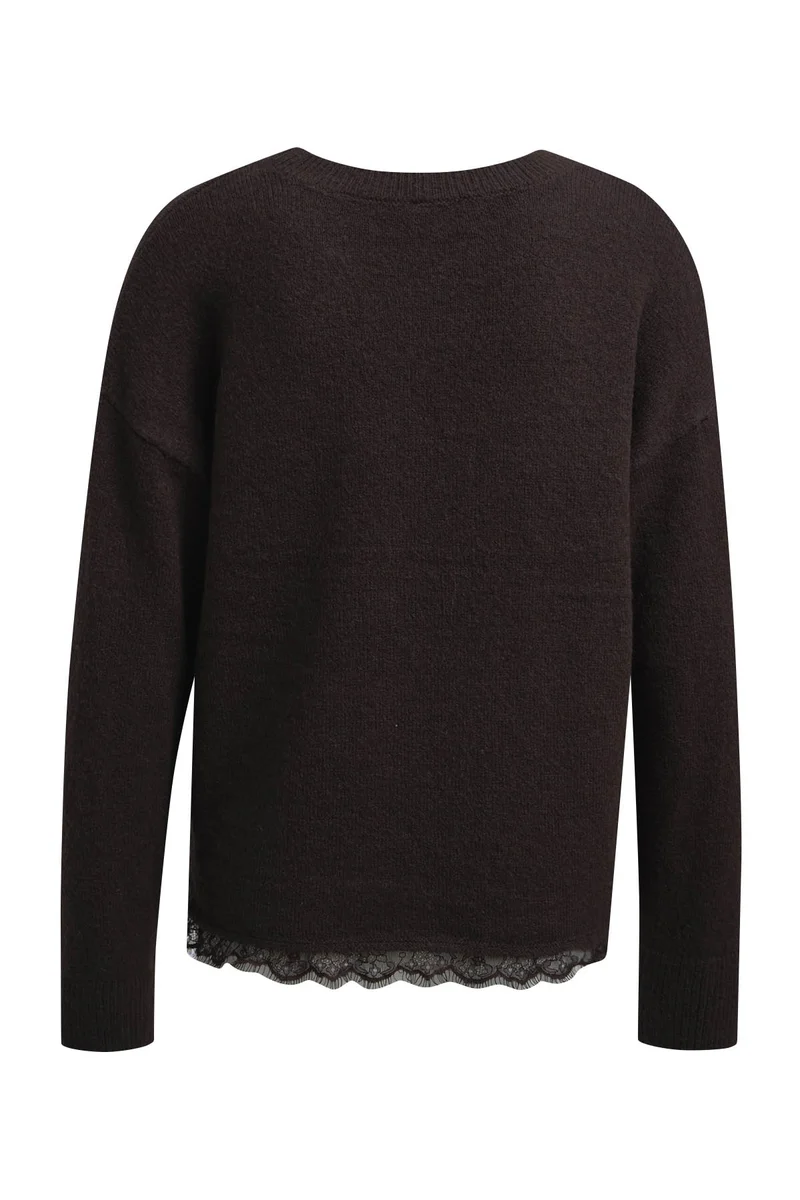 Milano Pullover mit Spitze mocca