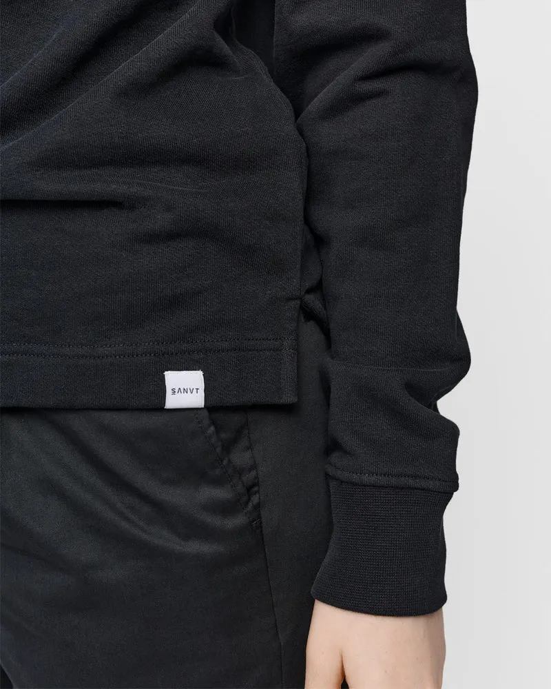 The Unisex Half Zip Sweater - Washed Black