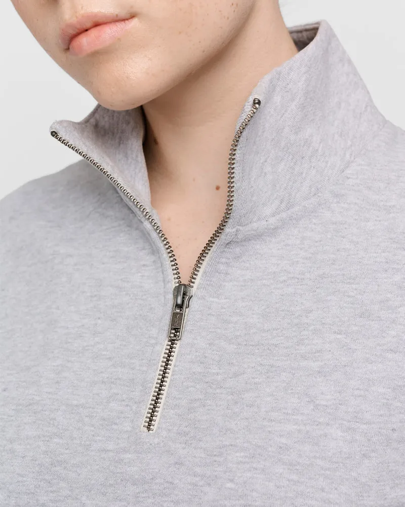 The Unisex Half Zip Sweater - Grey Melange