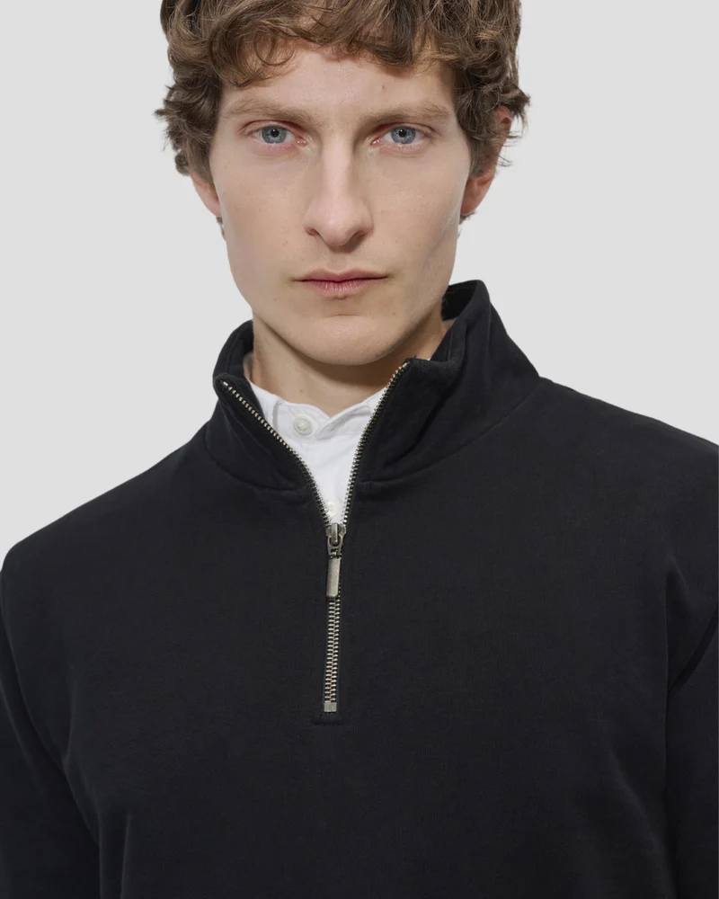 The Half Zip Sweater - Washed Black