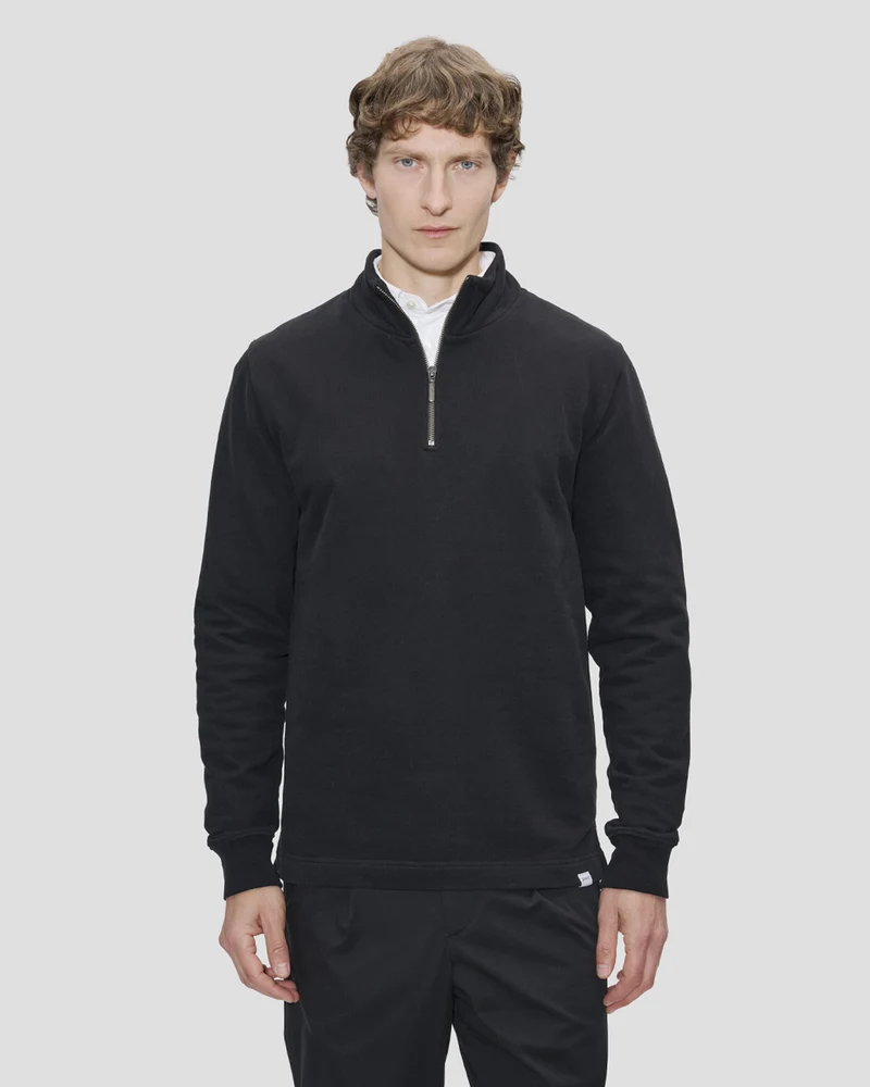 The Half Zip Sweater - Washed Black