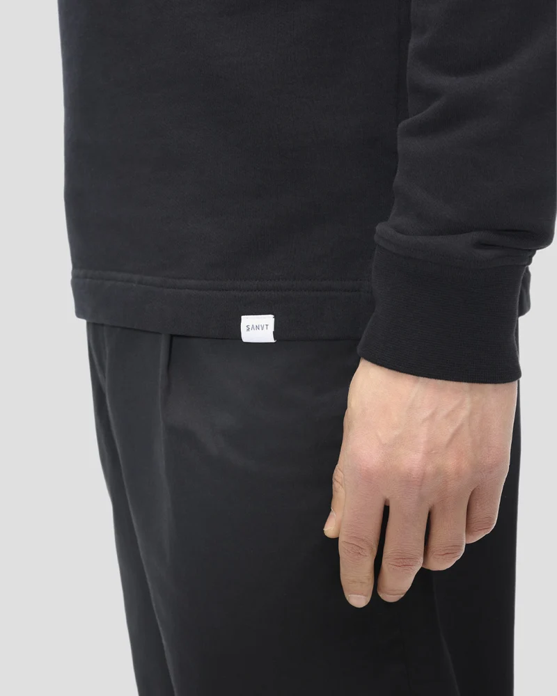 The Half Zip Sweater - Washed Black