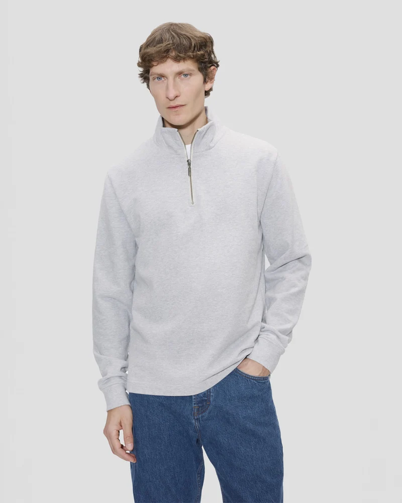 The Half Zip Sweater - Grey Melange
