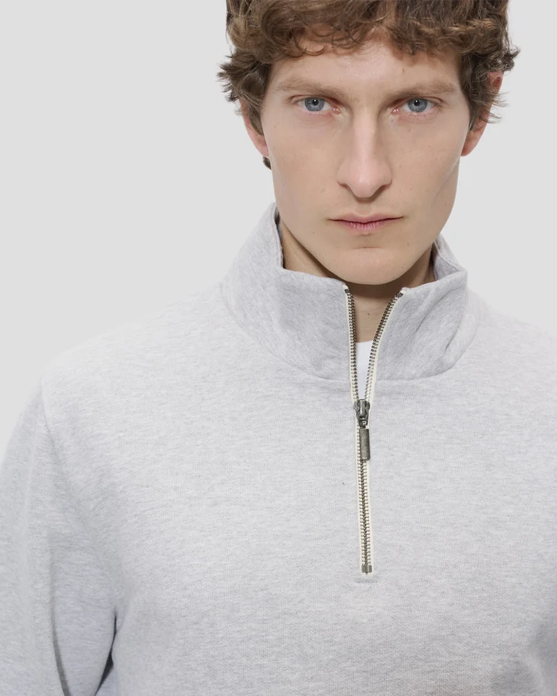The Half Zip Sweater - Grey Melange