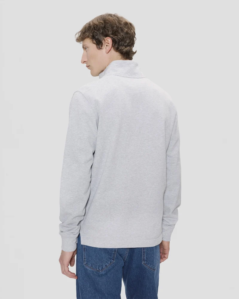 The Half Zip Sweater - Grey Melange