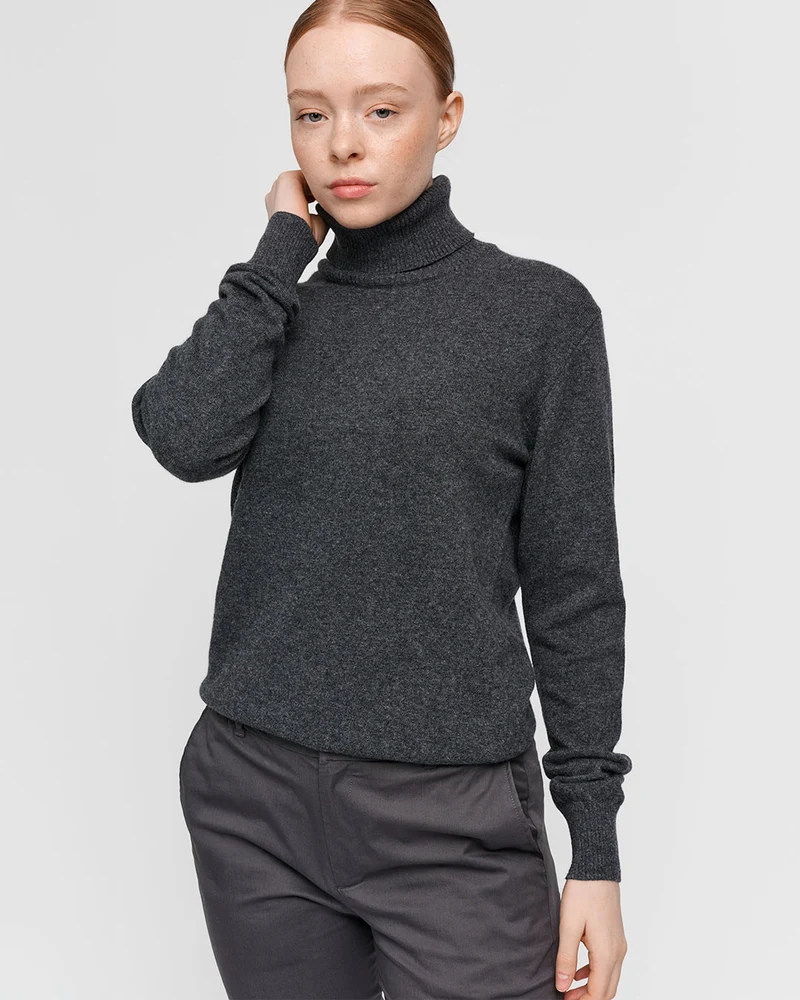 The Unisex Merino Roll Neck - Grey