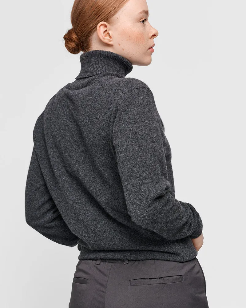 The Unisex Merino Roll Neck - Grey