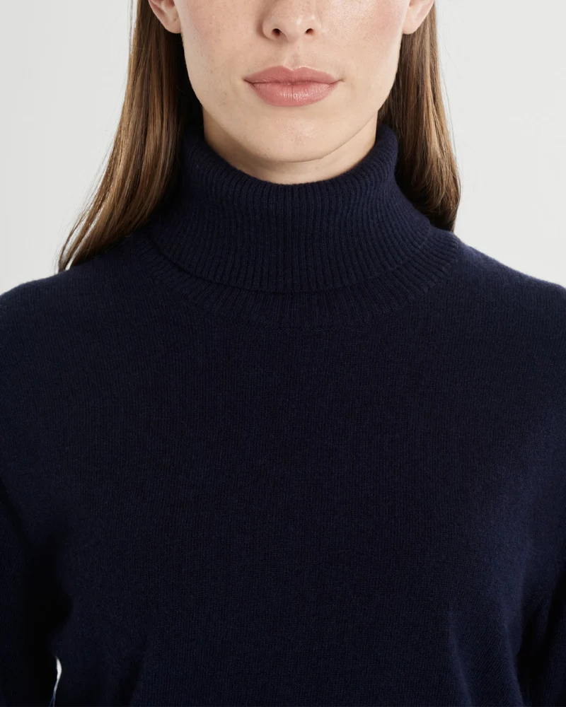 The Unisex Merino Roll Neck - Navy