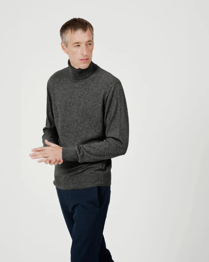 The Merino Roll Neck - Grey