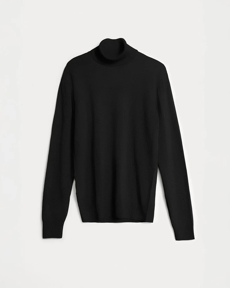 The Merino Roll Neck - Black