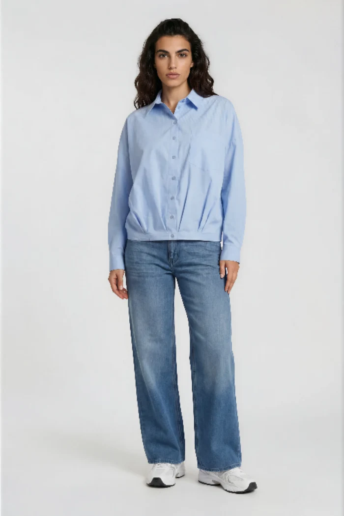 Milano Bluse gestreift light blue print