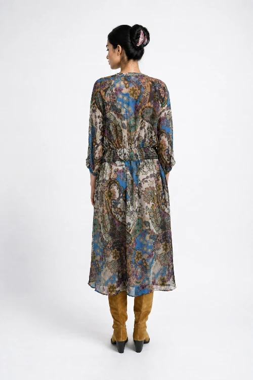 Smith & Soul Kleid saphire print