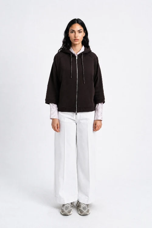 Smith & Soul Oversize Sweatjacke dark choc
