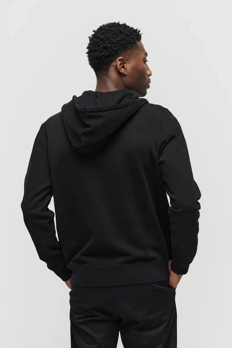 The Zip Hoodie - Washed Black