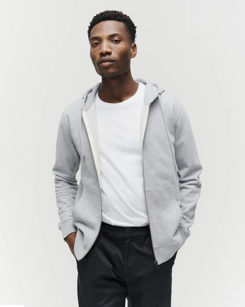 The Zip Hoodie - Grey Melange