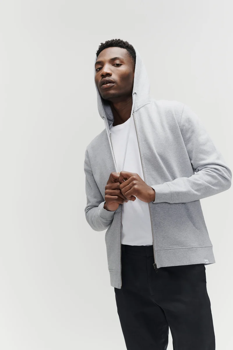 The Zip Hoodie - Grey Melange