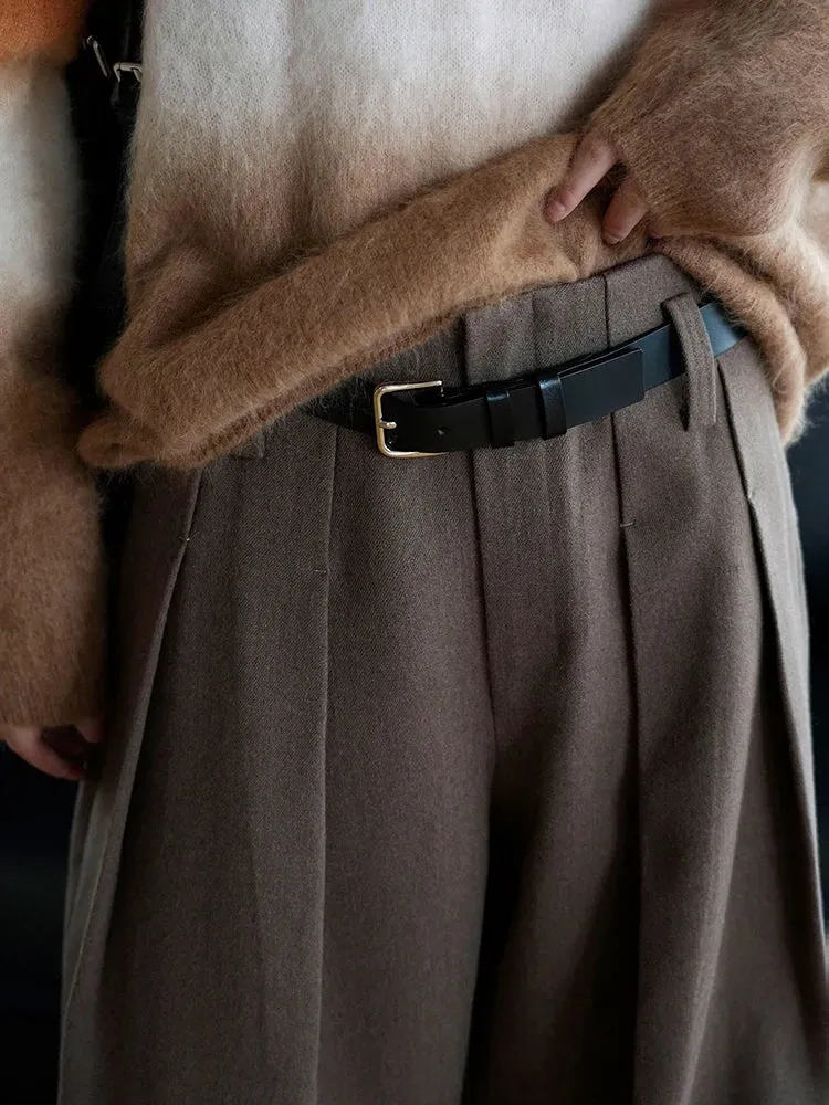 Mocha Structured Extra Wide-Leg Trousers