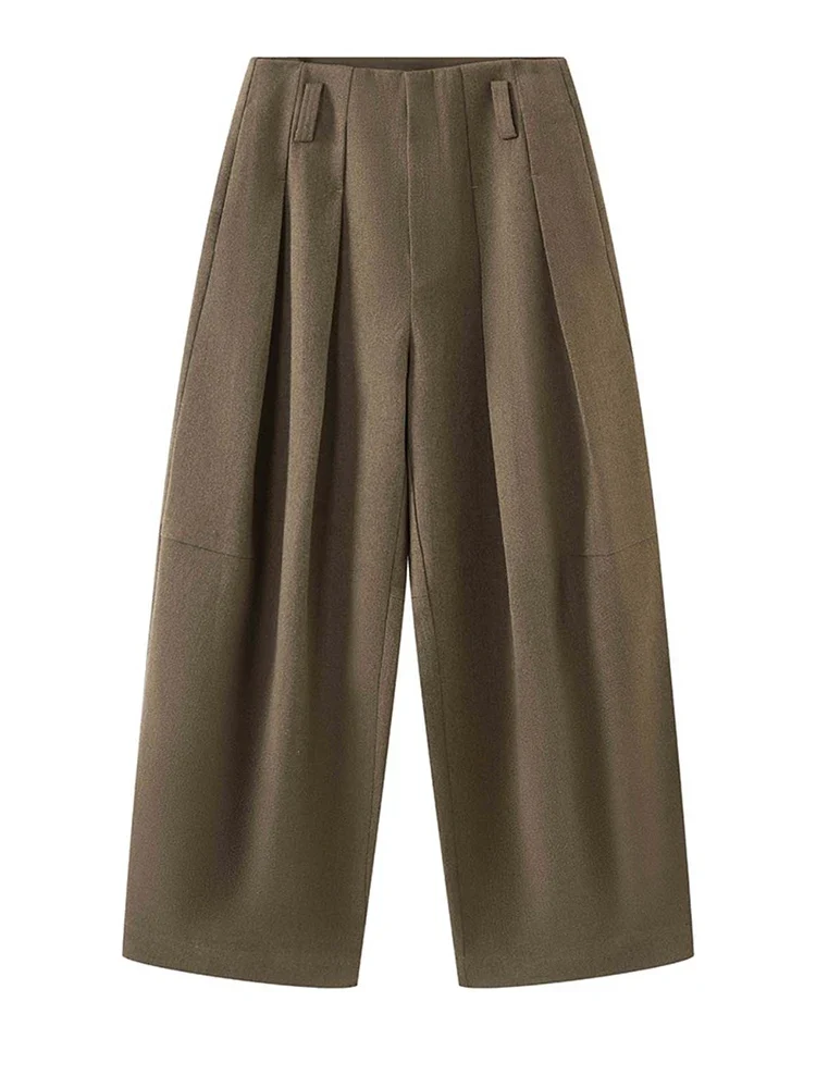 Mocha Structured Extra Wide-Leg Trousers