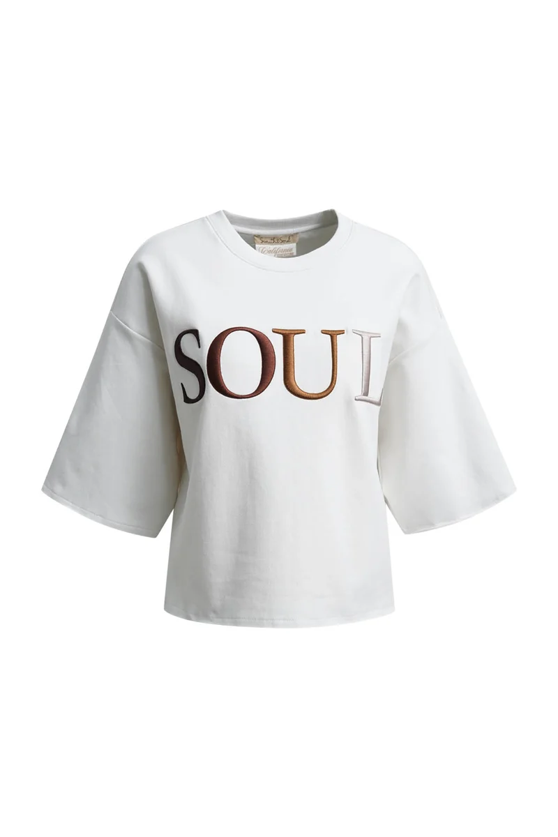 Smith & Soul Boxy Cropped Sweatshirt sand