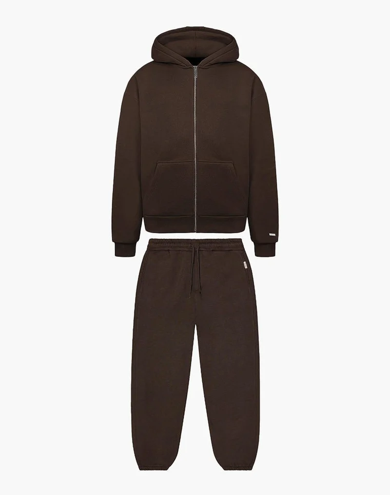 BASIC ZIPPER + BASIC JOGGER (BROWN)