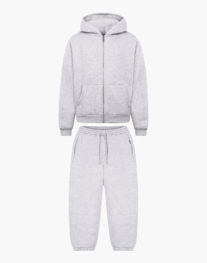 BASIC ZIPPER + BASIC JOGGER (GREY MELANGE)