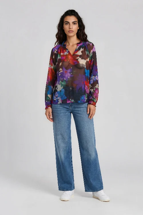 Milano Bluse purple print