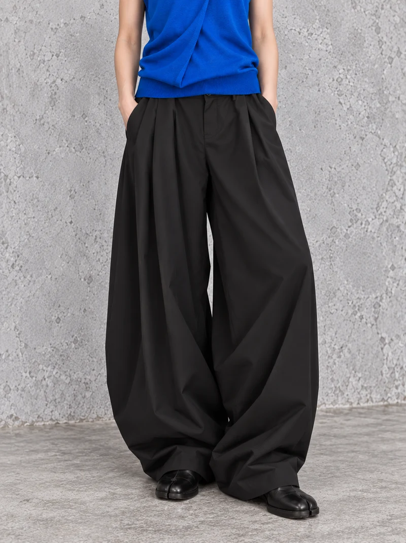 Black Extra Wide-Leg Trousers | Oversized Tailored Pants