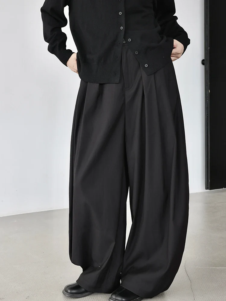 Black Extra Wide-Leg Trousers | Oversized Tailored Pants