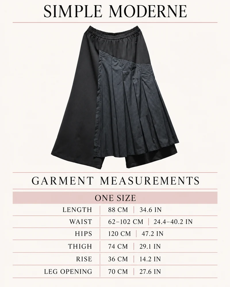 Black Pleated Overlay Trousers | Alternative Wide-Leg Pants