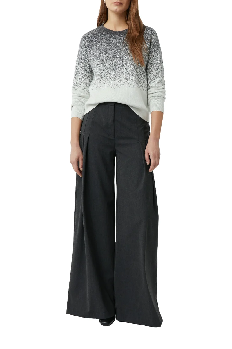 Comma Strickpullover col gradient jacquard winter white