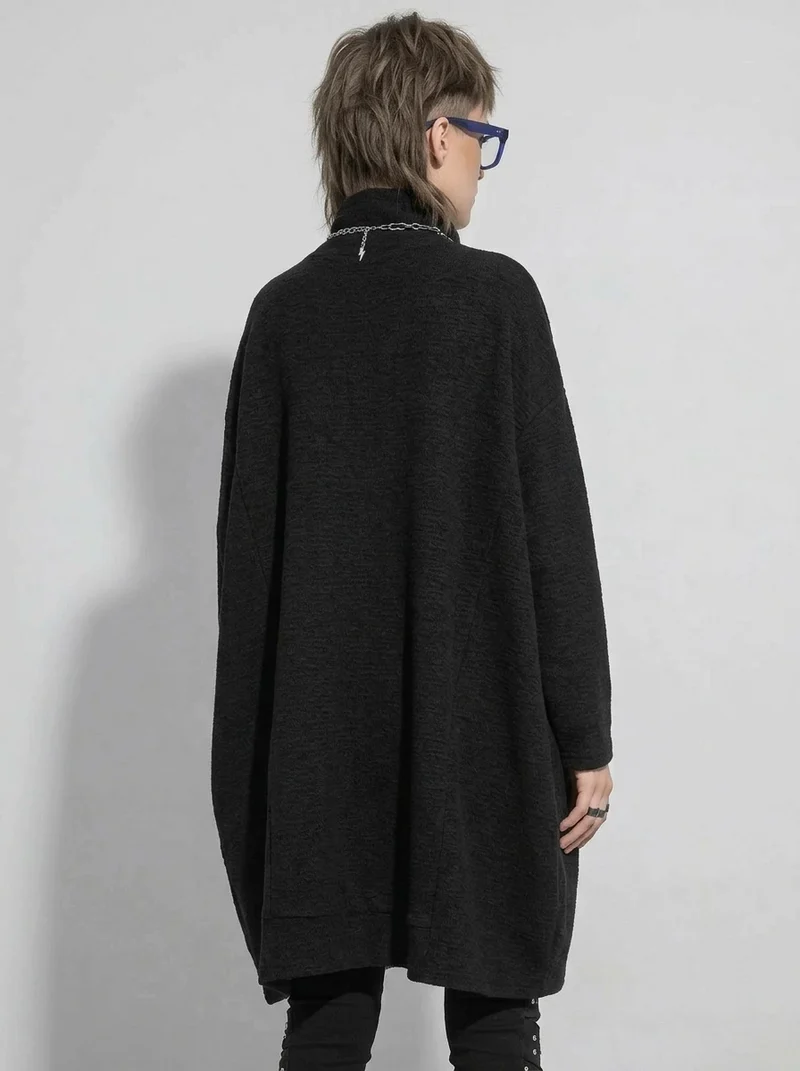 Oversized High-Neck Cocoon Pullover