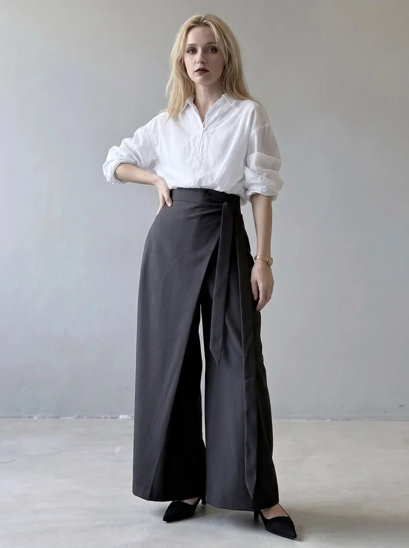 Shadow Wrap Trousers – Black