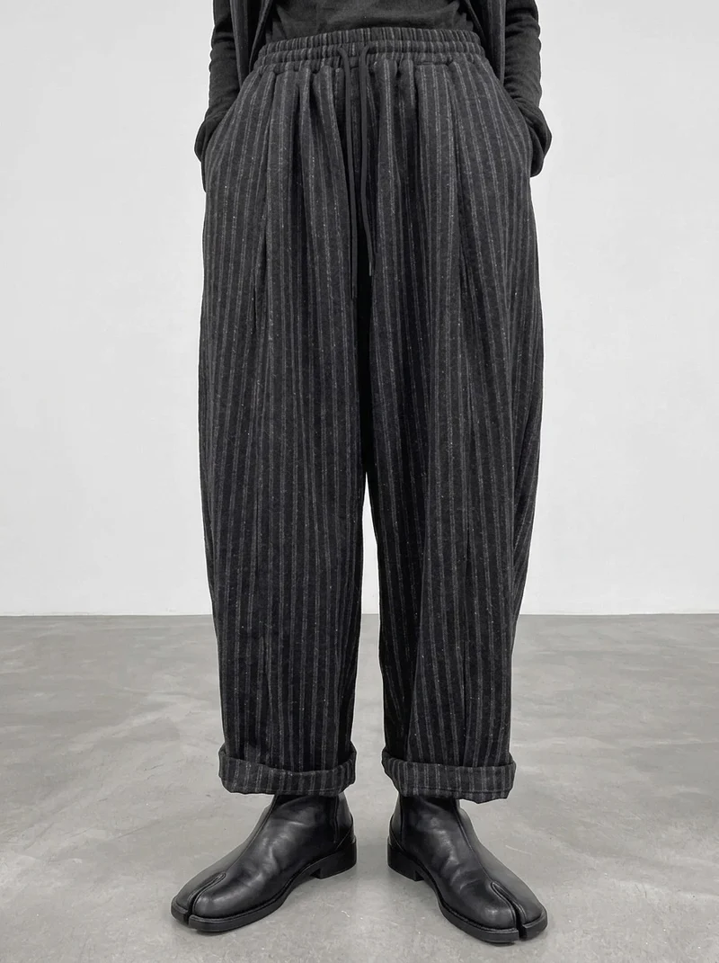 Re-launch Charcoal Pinstripe Balloon Trousers | Oversized Alternative Pants