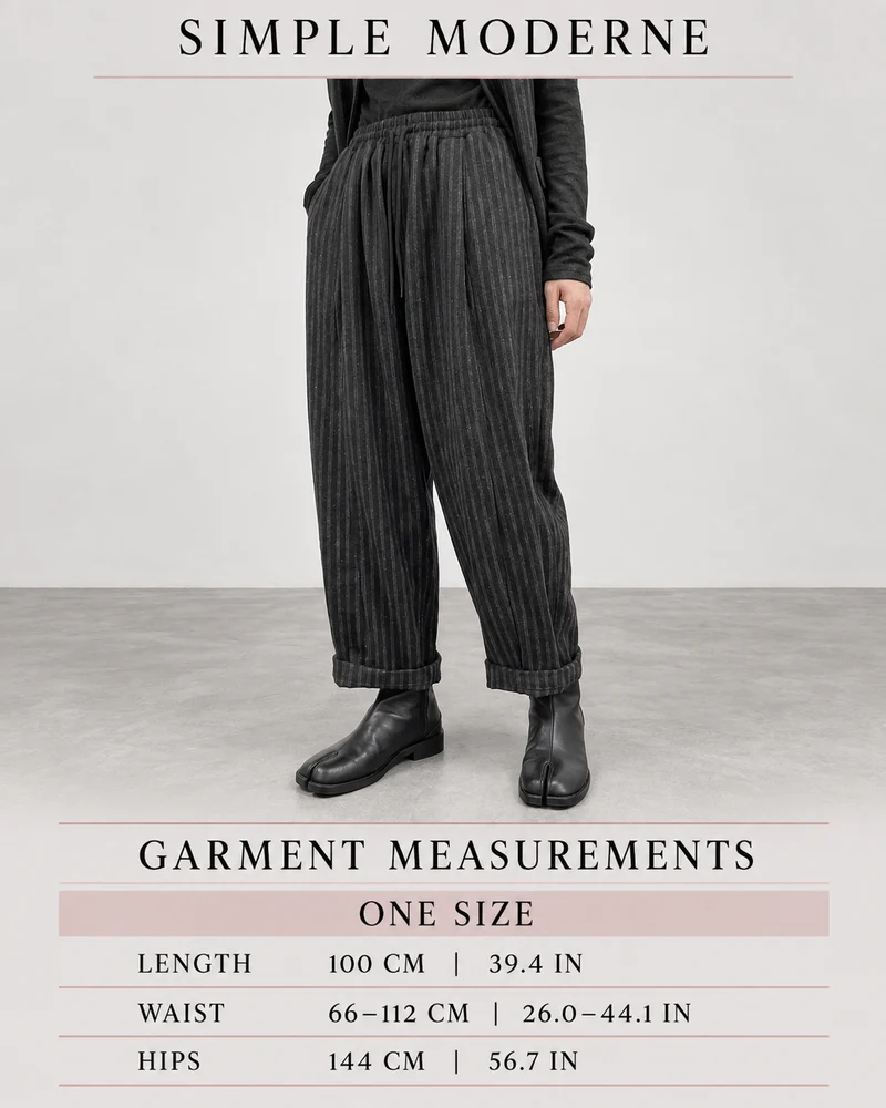 Re-launch Charcoal Pinstripe Balloon Trousers | Oversized Alternative Pants