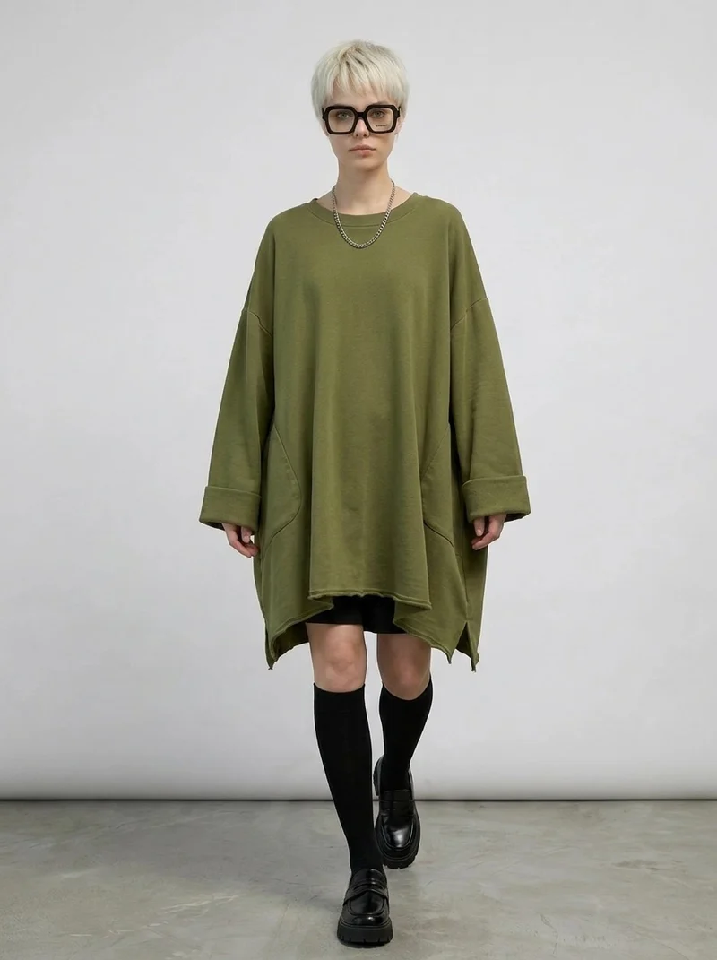 Olive Oversized Sweatshirt
