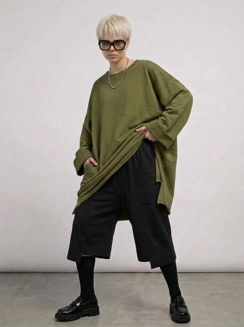 Olive Oversized Sweatshirt